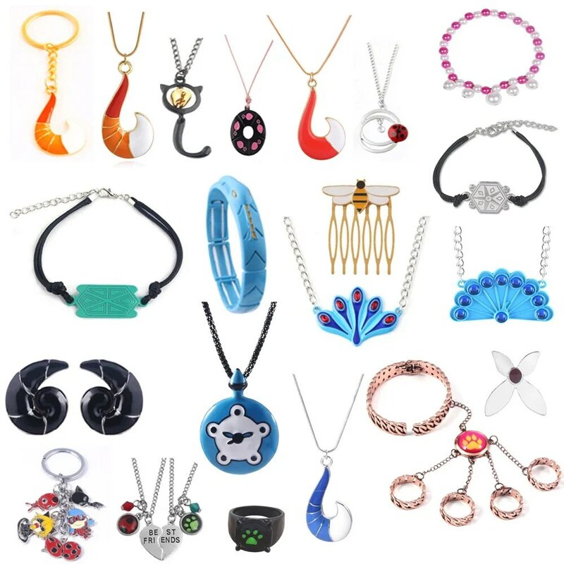 Anime Girl Lady Jewelry collana di pavone ciondolo serpente bracciale Tales orecchini Cosplay distintivo donna uomo gioielli accessori regalo