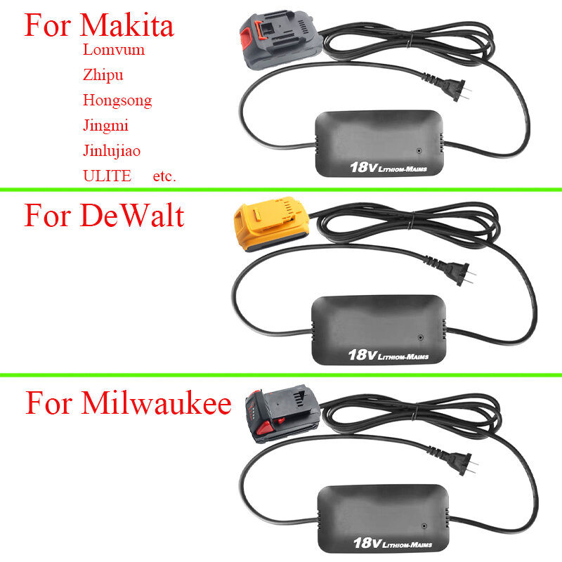 AC 220V DC 18V 20V bateria litowa konwerter narzędzi Adapter dla Dewalt Milwaukee dla Makita litowo-jonowe złącza zasilania