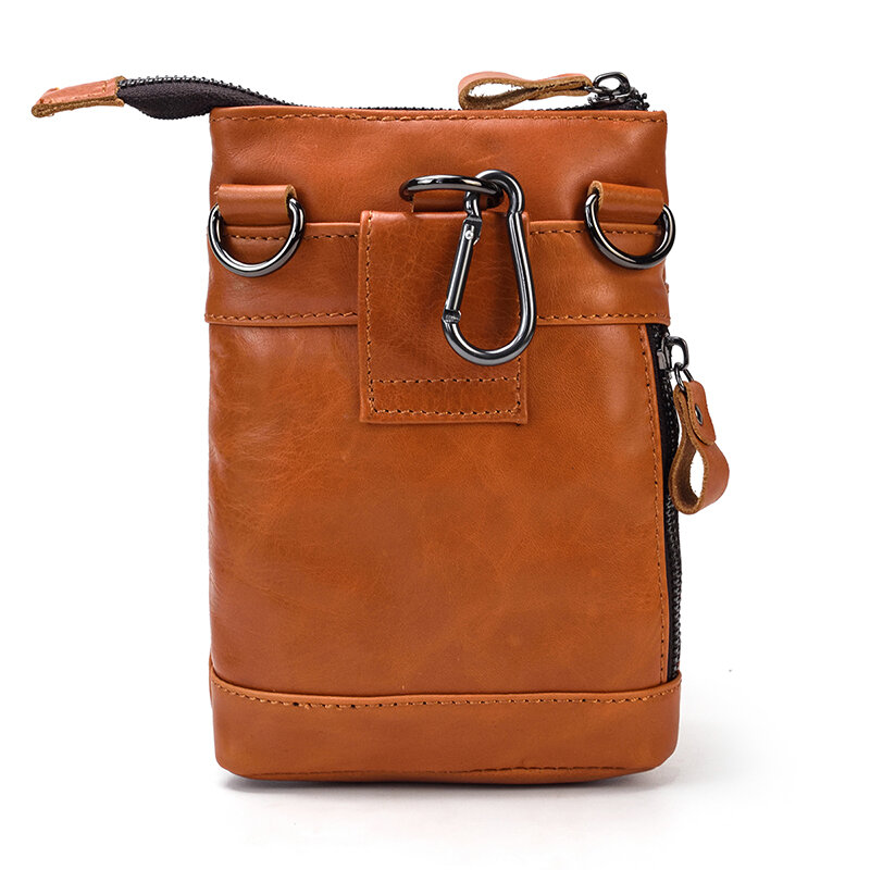 Tas pinggang kulit asli untuk pria, tas pinggang pria, tas sabuk, tas ponsel Mini, tas traveling, tas dada pria, tas selempang kecil, kantung kulit