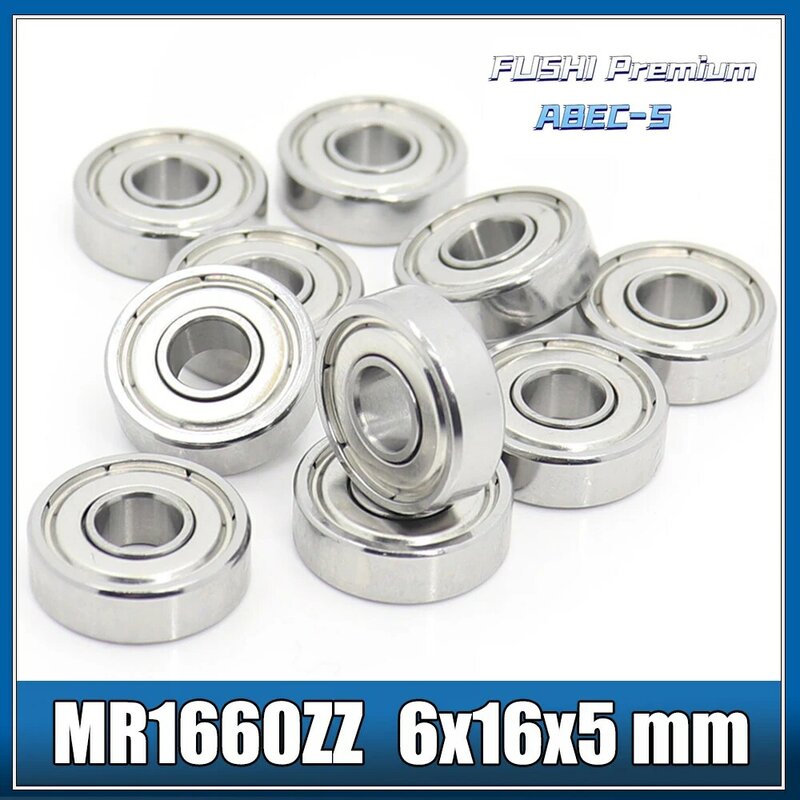 MR1660ZZ-Rodamientos de bolas en miniatura, 10 ABEC-5, 6x16x5mm, MR1660, R1660, Z ZZ