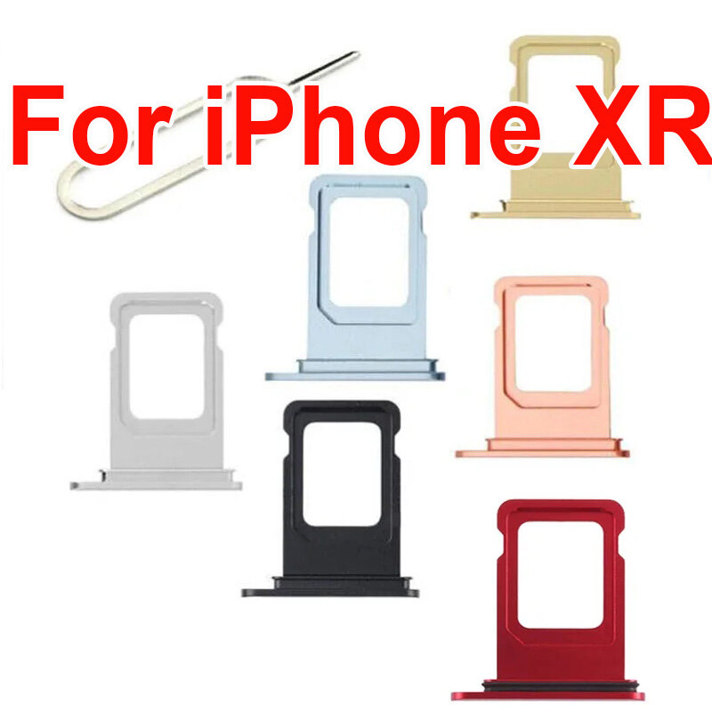 (Single) For iPhone XR SIM Card Tray Holder Slot SIM Holder Slot Tray Container Adapter Replacement Part Can etch iMei