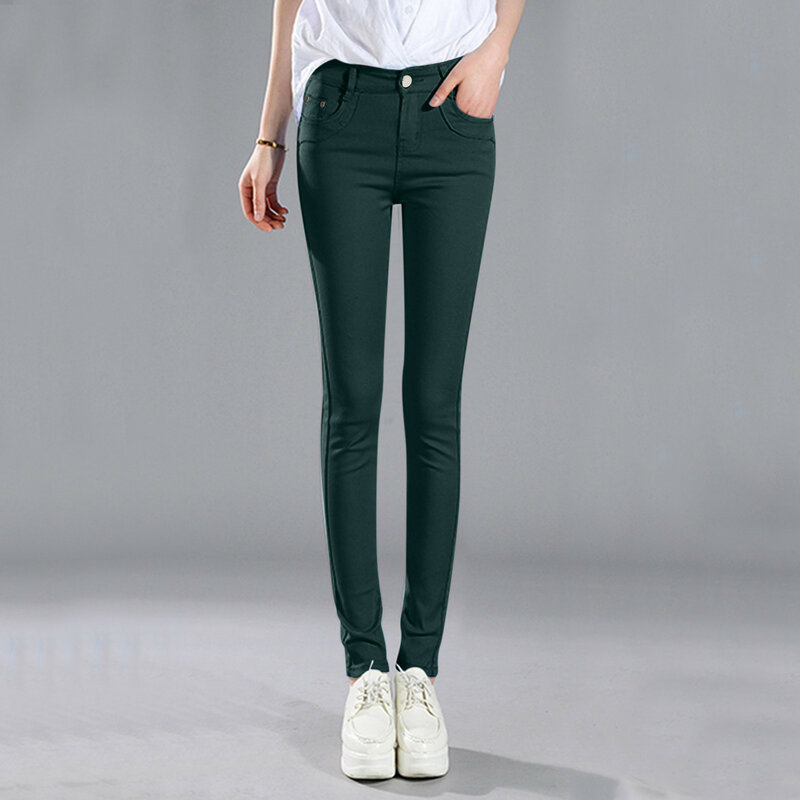 Women Stretch Jeans Koreans Skinny Small-leg Jeans Fashion Casual Pencil Trousers Multiple Colors All Match Slim Leggings
