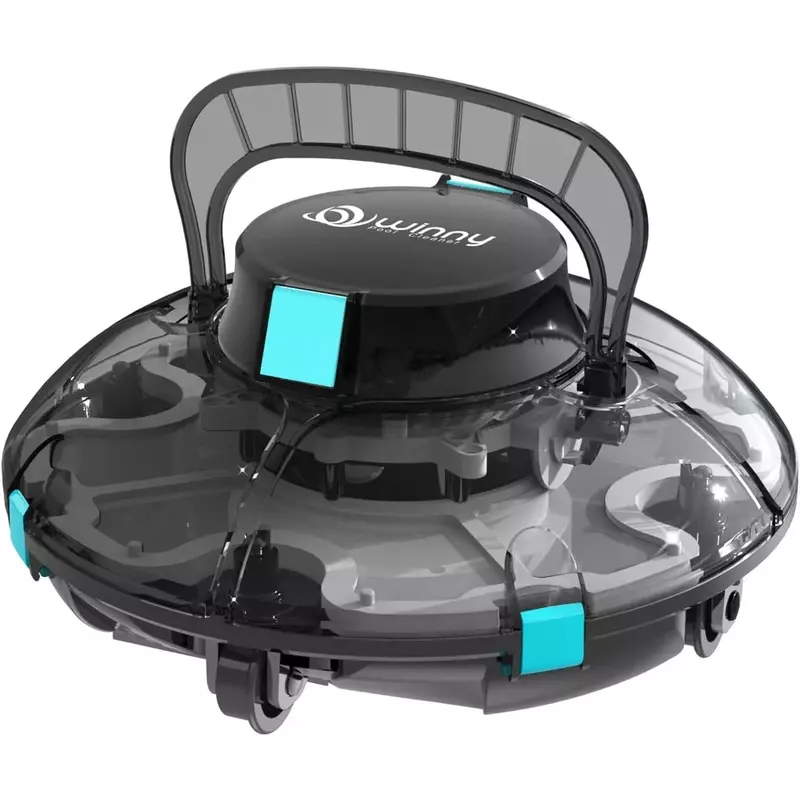 Aspirador de piscina automático robótico sem fio com design transparente, ideal para apartamento acima da piscina, poderoso e conveniente