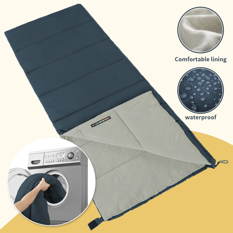 Naturehike-حقيبة نوم خفيفة مقاومة للماء للتخييم في الهواء الطلق ، قابلة للغسل ، دافئة ، آلة قابلة للغسل ، قطن