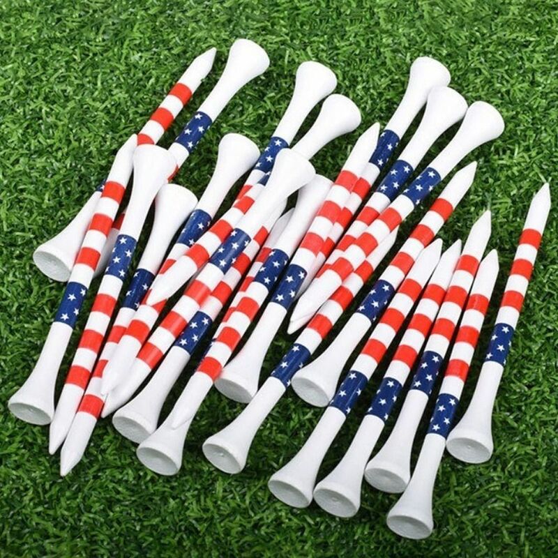 10PCS 70mm/83mm Golf Tees Colored Stripes Reduces Friction Tees Step Down Bamboo Side Spin Golf Longer Drives Golf Training