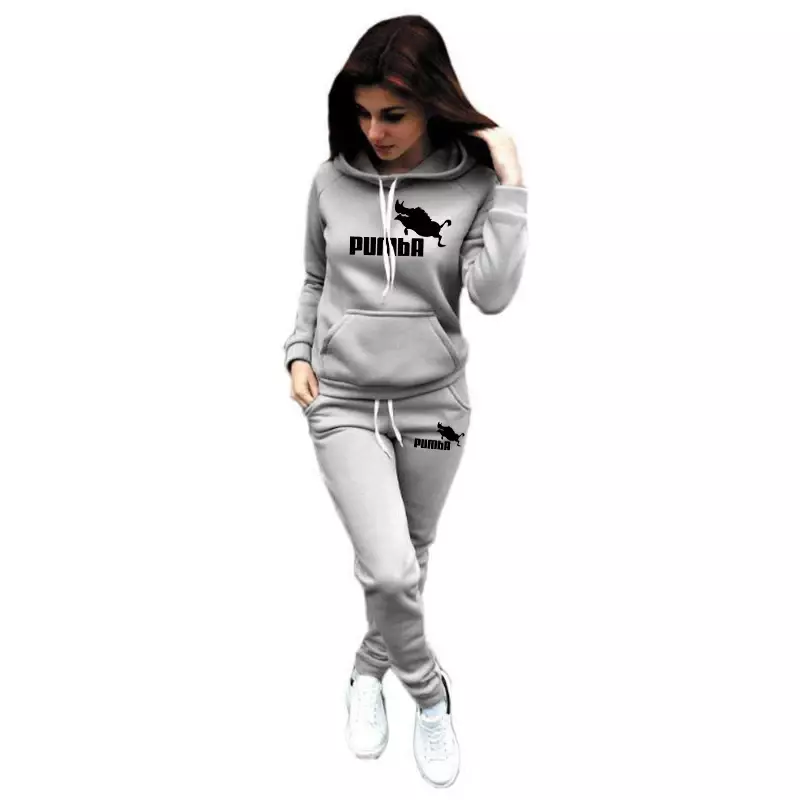 Womans Tracksuit Two Piece Set Hooded Sweatshirts+Sweatpants Suit Lady Casual Jogging Pullovers Fashion Sports Outfits Clothing