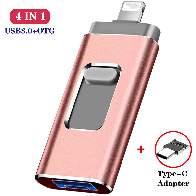Untuk Iphone Lightning Ios OTG Flash Drive Stik Memori Tipe C Pendrive Tipe-c USB Flash Drive 16GB 32GB 64GB Pen Drive Usb3.0