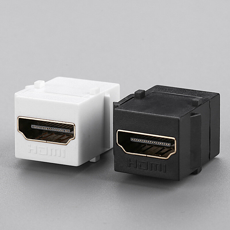 HDMI macho para conector fêmea, Keystone Jack, HD Módulo Insert, slot para acoplador, 180 °