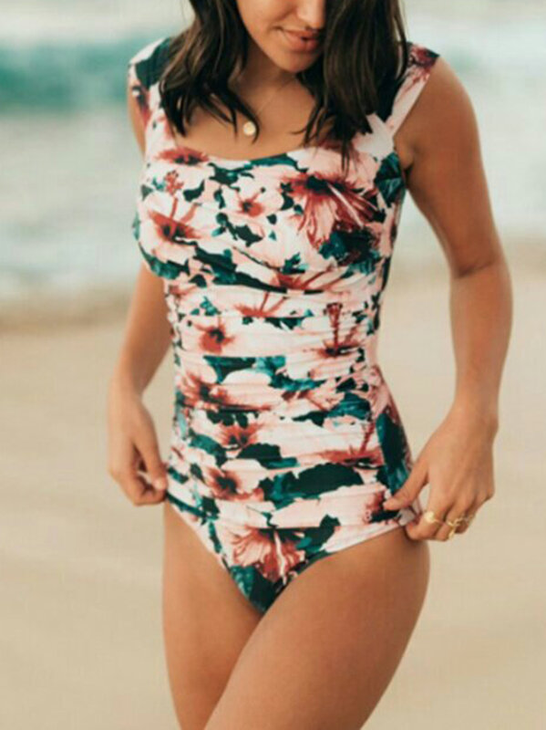 Off Shoulder One-Piece Swimsuit Sexy Fashion Swimwear Sport Women Bathing Suit Bra Tankini Trendy Vacation Bikini