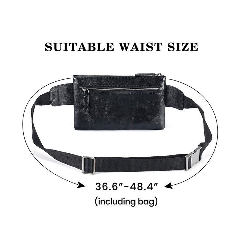 Genuine Leather Fanny Pack Chest Waist Bag for Men Women Casual Belt Pouch Sling Bag Waist Pack for Hiking Running Travel