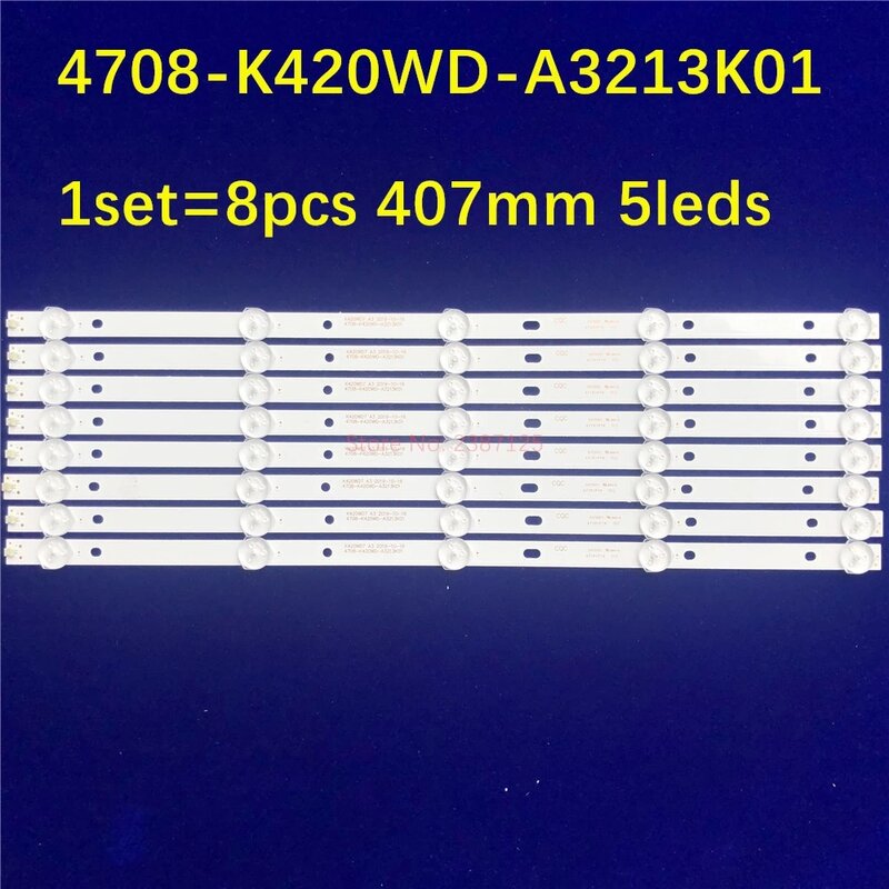 New 10kit LED Strip For 43PFT6100S/67 42PUF6052/T3 43PFT4001 43PHT4001/60 K430WD9 4708-K420WD-A3213K01 4708-K43WDR-A1213K04