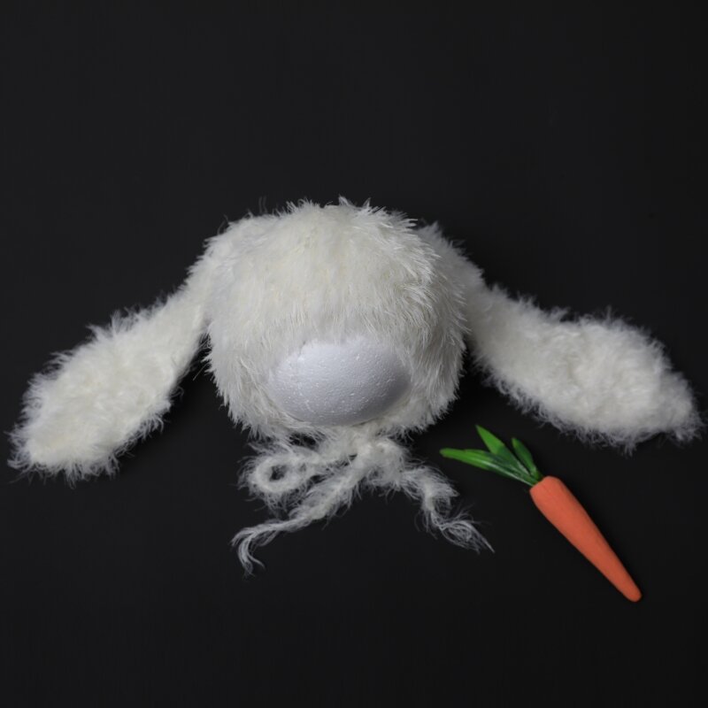 Fantasia coelho recém-nascido para fotografia, chapéu com orelha coelho saco dormir, adereços para fotos