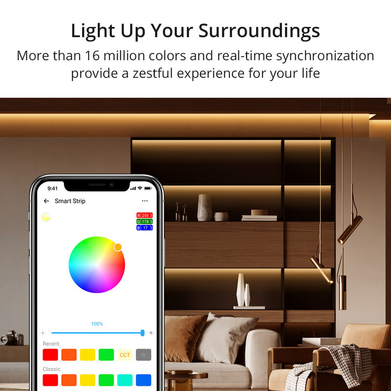 Tira de luces LED L2 con WiFi, cinta de lámpara impermeable Flexible, adaptador de CC de 12V, luz de fondo, cambio de Color para Alexa, Google Home, Yandex