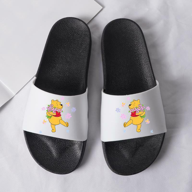 pooh Summer Autumn Winnie Slippers Cartoon Cute Couple Parent-child Personality Creative Indoor Outdoor Shoes Men Slippers