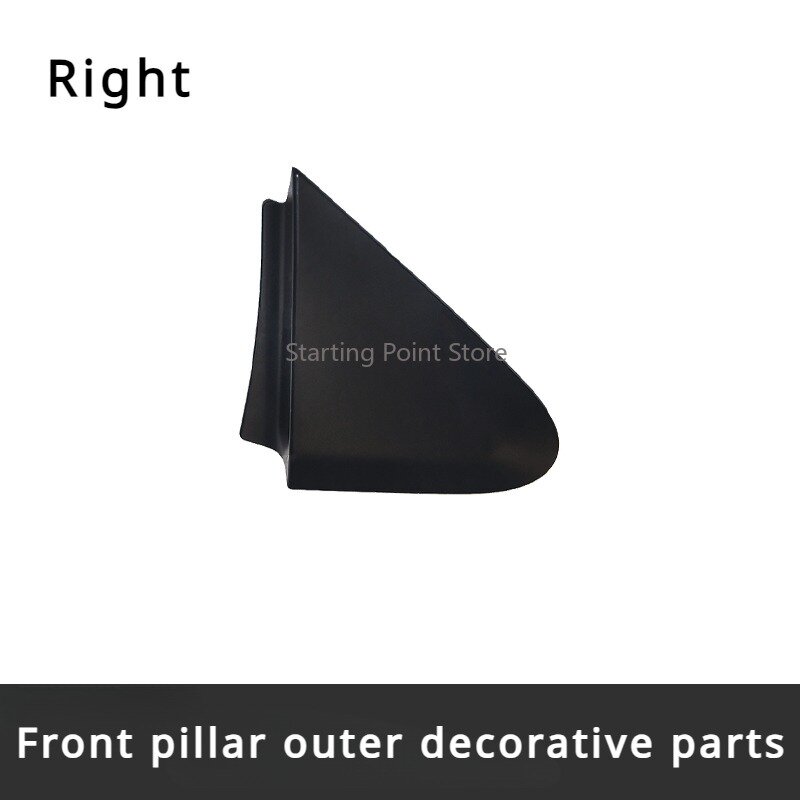 Front Door Triangle Panel, película protetora, adesivo preto, adequado para Suzuki Controle Midway, peças plásticas decorativas