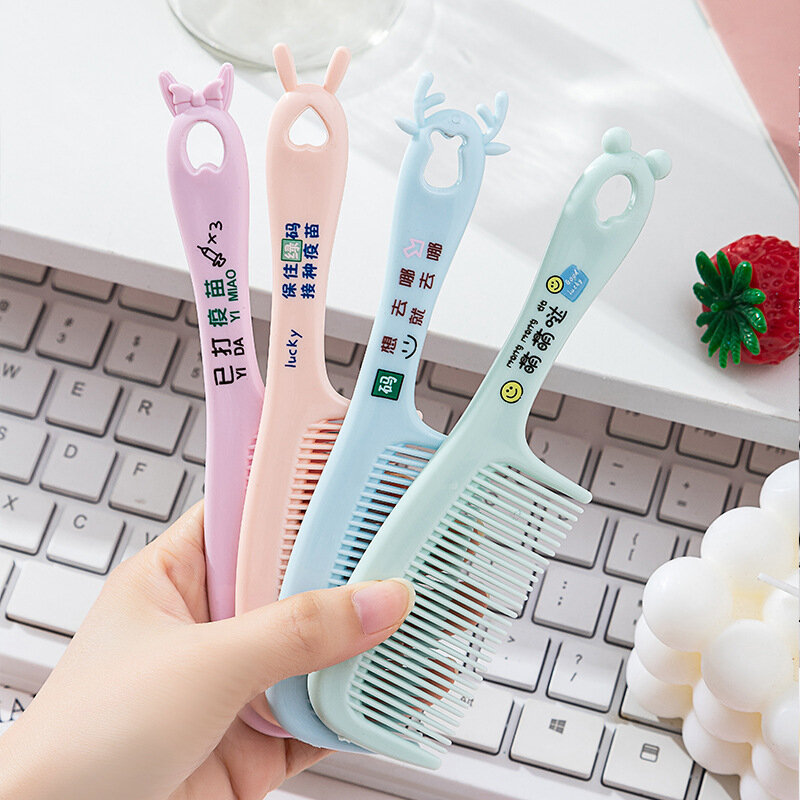 Portable Handle Mini Small Hairbrush Cute Cartoon Bow Bunny Ears Hair Brush Comb for Women Girl Children Bath Health Care Tools