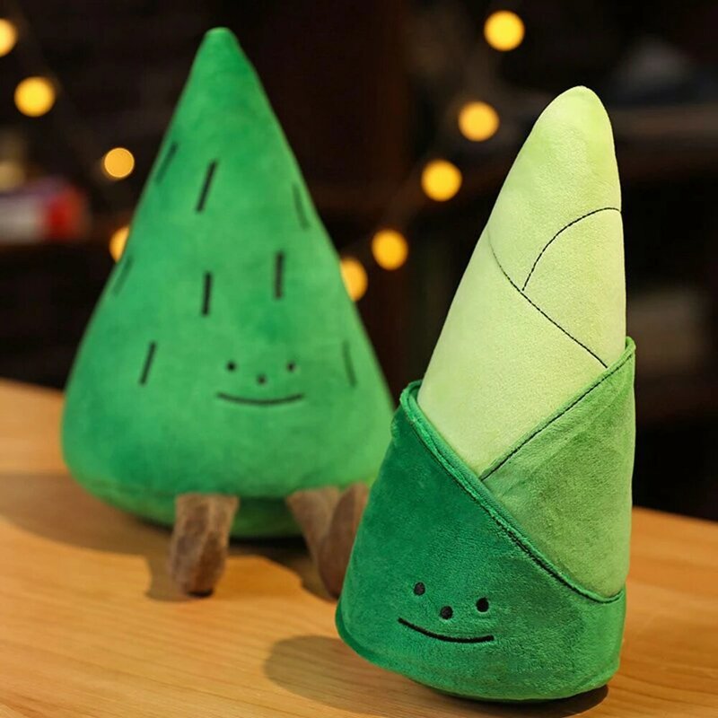 28CM Cute Green Bamboo Shoot Plush Toy Triangle Pine Cute Cure Department Late Go Children's Birthday Christmas Gift