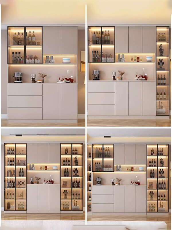 Armário simples moderno do vinho com porta de vidro, recolher armário, aparador, estante, sala de estar, estudo, mobília da barra, LVWC