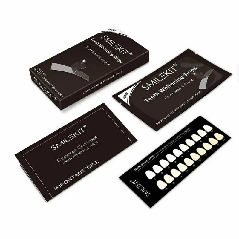 5D Activated Charcoal Teeth Whitening Gel Strips Oral Hygiene Kit False Teeth Care Strips Whitening Gel for Dentists 7Pairs/box
