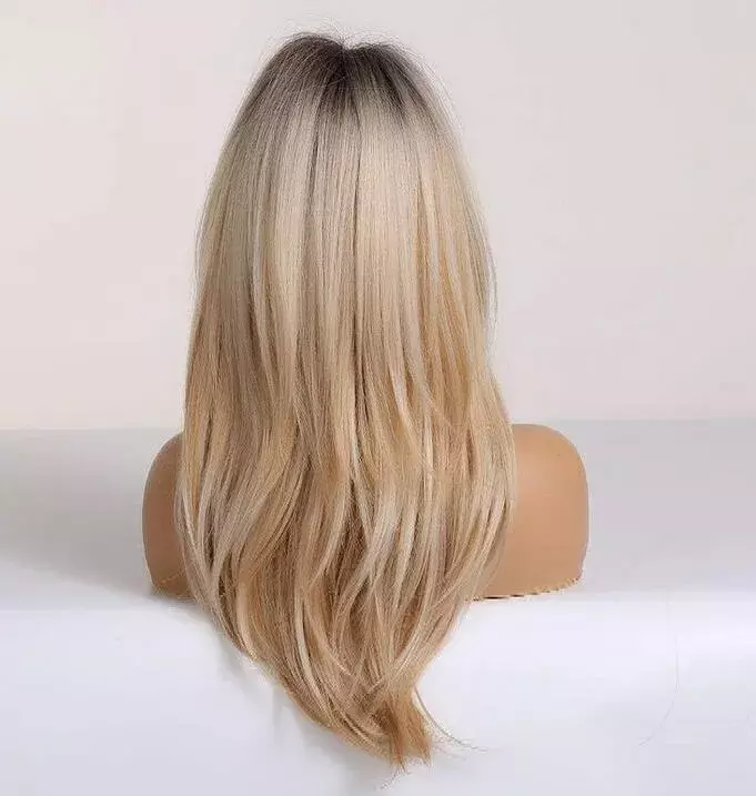 Женский Длинный смешанный парик для косплея из светлых прямых волос