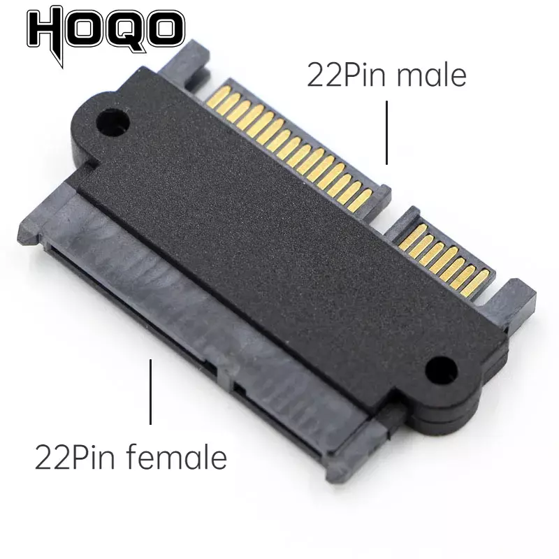 Adaptador de disco duro SATA macho a hembra, Conector de extensión de alimentación de datos, HDD, 7 + 15 Pines, 22p