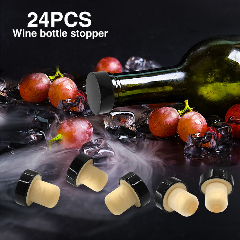 24pcs DIY Craft Sealing Party Home Wine Bottle Stopper Cap Bar Accessories Cork Plugs Champagne Beer Reusable T Shaped