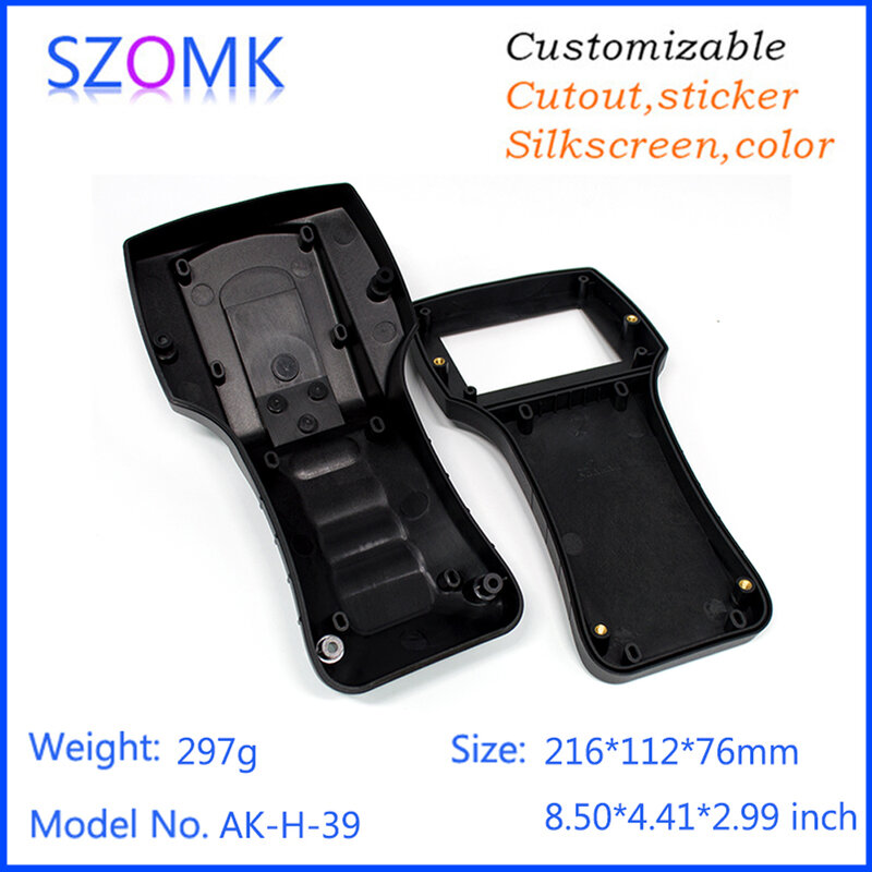 SZOMK 1 Piece 216*112*76mm Plastic handheld enclosure electronics project box black plastic control housing box
