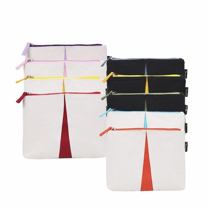 Smooth Zipper Women Handbag Cute Canvas Card Holder Storage Bag Storage Pouch Coin Purse