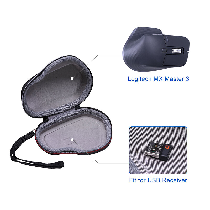 XANAD EVA casing keras untuk Logitech MX Master 3/Master 3S/Master 2S Mouse nirkabel tas penyimpan pelindung perjalanan