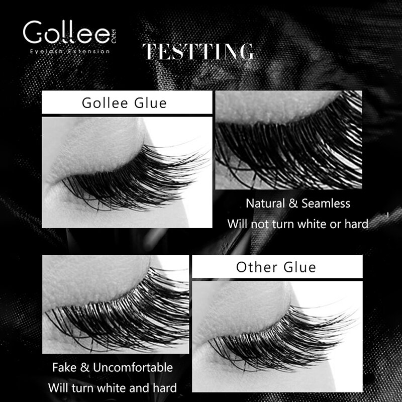 Gollee 0.5-1s Fast drying lashes glue Latex-free Eyelash Extensions Glue Professional Waterproof eyelash Lash extension supplies