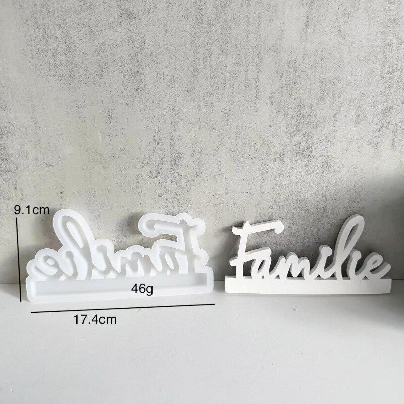 Molde de silicona con letras en inglés para decoración del hogar, candelabro de bricolaje, molde de yeso, adornos de resina