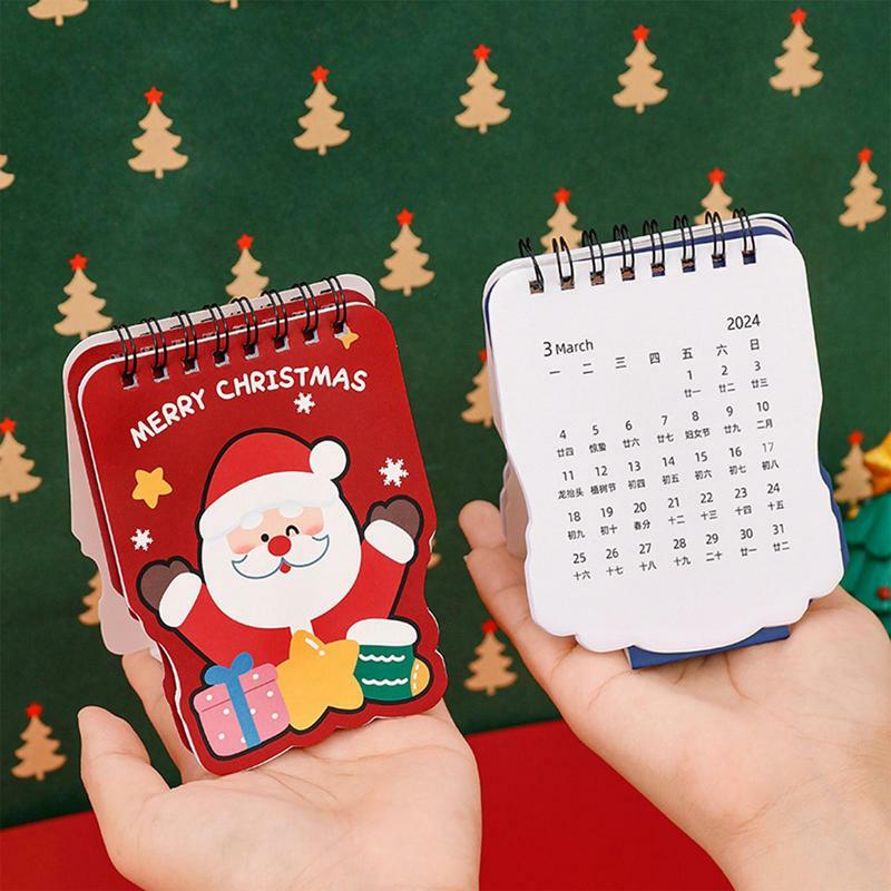 Merry Christmas Calendar Portable Small Calendar Desktop Planner Flexible Table Calendar Multifunctional Standing Desk Calendar
