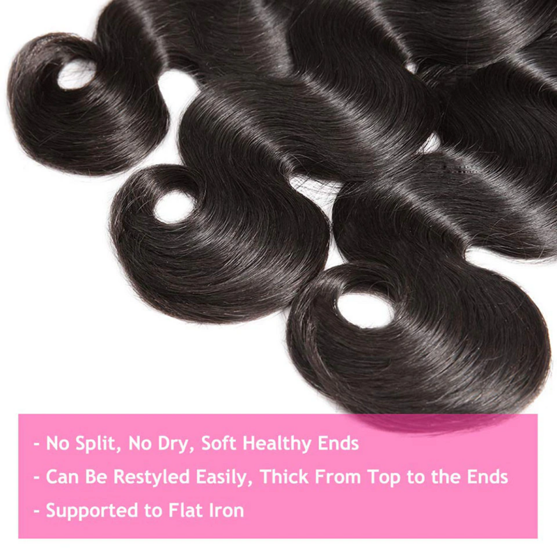 Body Wave Brazilian Hair Weave Bundles, extensões de cabelo Remy, cabelo humano cru, 8 "-40", 1 Pc, 3 Pcs, 4 Pcs, Deal
