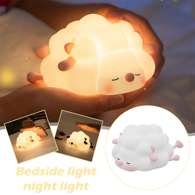 LED Night Light Sheep Lamp Children Student Camping Birthday Cute Sleep Decoration Lighting Household Room Gift Appliances Q3Q3
