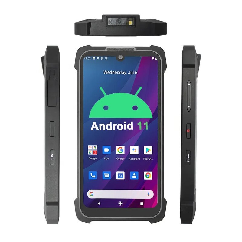 Прочный КПК Android 11, 4 Гб + 64 ГБ, 2D сканер штрих-кода, 4G, Wi-Fi, GPS