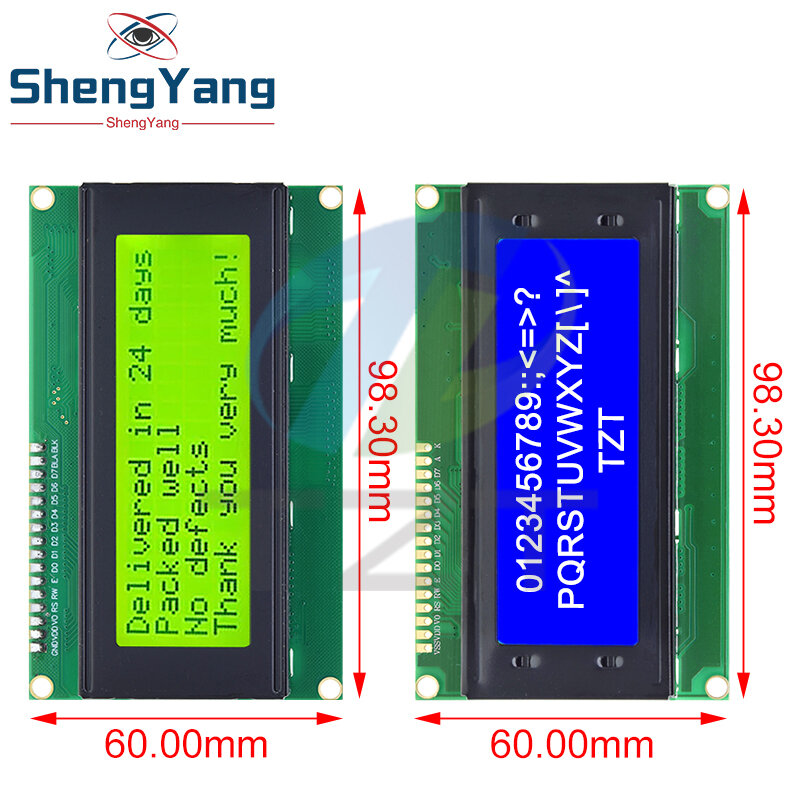 LCD2004 tzt + I2C 2004 20x4 2004A สีฟ้า/สีเขียว HD44780จอ LCD ตัวละคร /w iic/ I2C โมดูลสายเชื่อมต่อซีเรียลสำหรับ Arduino