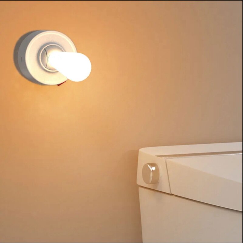 Lampu tembok silikon sederhana LED, lampu dinding Model Rocker USB suasana samping tempat tidur, lampu LED sederhana tanpa kabel dapat diredupkan