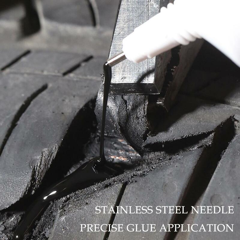 กาวซ่อมยางสีดำ1/2ชิ้นซ่อมยางรถยนต์มอเตอร์ไซค์ซ่อมของเหลวได้ทันทีทนต่อการสึกหรอกาวติดรถยนต์
