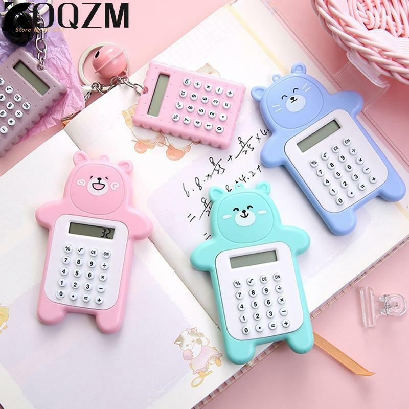 Bear Calculator Cartoon Cute Bear Calculator Korean Fashion Mini Portable Small Calculator Portable School Supplies Accessories
