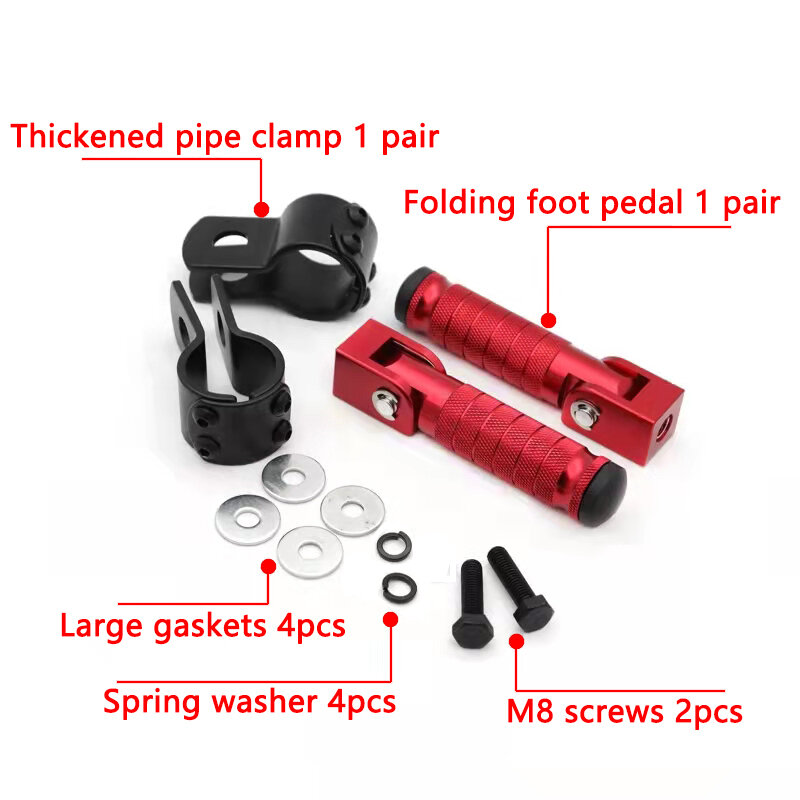 MZTI-pedales universales de aluminio CNC para motocicleta, reposapiés plegable para motocicletas, ciclomotores, KartS, Scooters, bicicleta