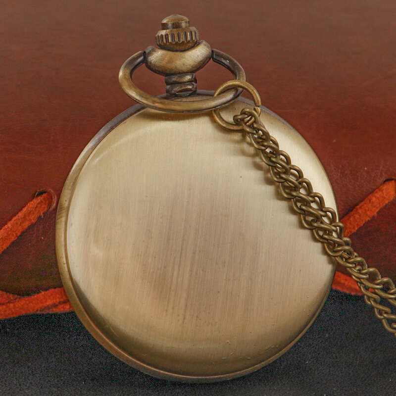 Brązowy popularny strzelanka kwarcowy zegarek kieszonkowy męski i damski wysokiej jakości naszyjnik zegar wisiorek biżuteria na prezent