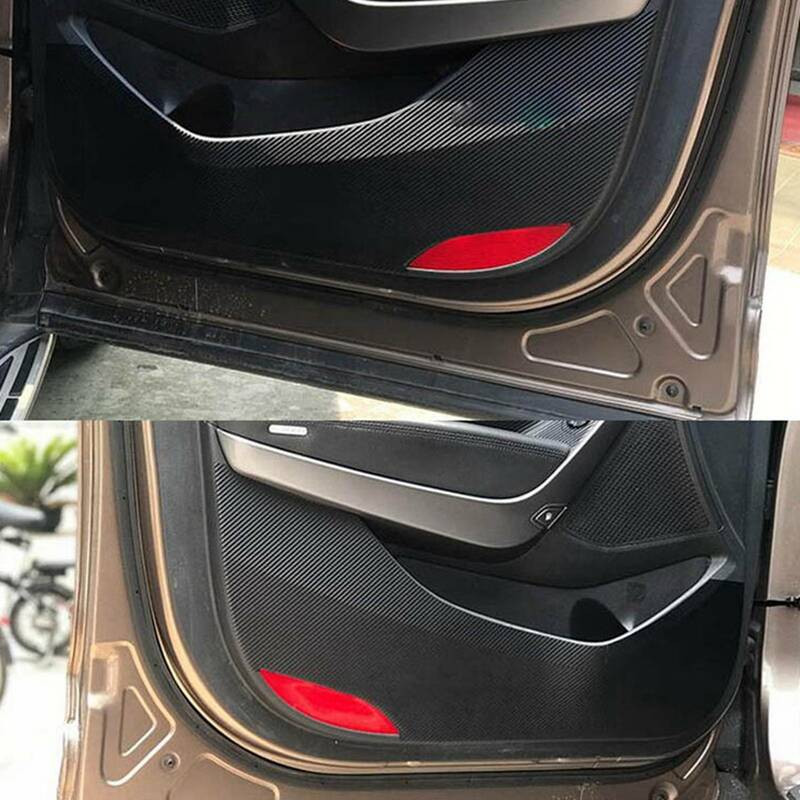 Car Styling Side Door Inner Decal Anti-Kick Protective Carbon Fiber Flim Stickers for Hyundai Santa Fe 2013-2018 Ix45