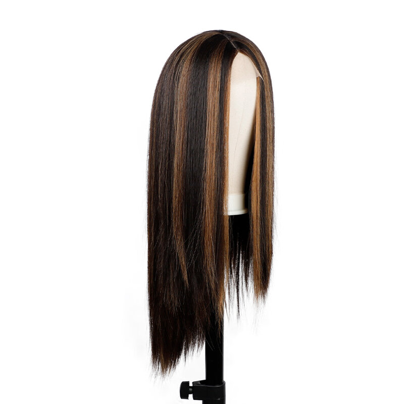 European And American Style Long Straight Hair Wig Quality  Fashion Medium Distribution Type Chemical Fiber Material Headwear