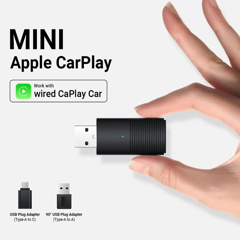 2024 Mini Apple CarPlay adaptor nirkabel mobil Play Dongle Bluetooth WiFi koneksi cepat Plug and Play untuk OEM mobil baru berkabel