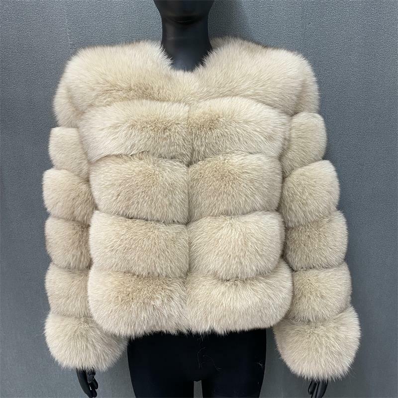 여성용 진짜 모피 코트, 100% 천연 모피 재킷, 따뜻한 가죽 여우 모피 코트, 고품질 모피 조끼, 무료 배송