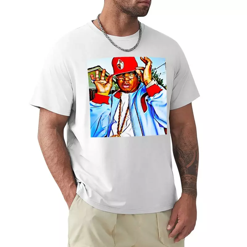 SYONYMOUS-T-shirt extragrande de secagem rápida masculina, algodão, W/ BAY AREA RAP