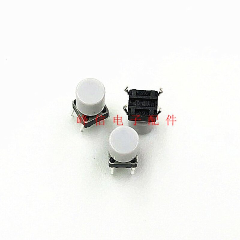 20Pcs 6*6*10.2 In-line 4-pin With Cap Small Tact Switch Reset Button With Cap Key Switch Fretting Point