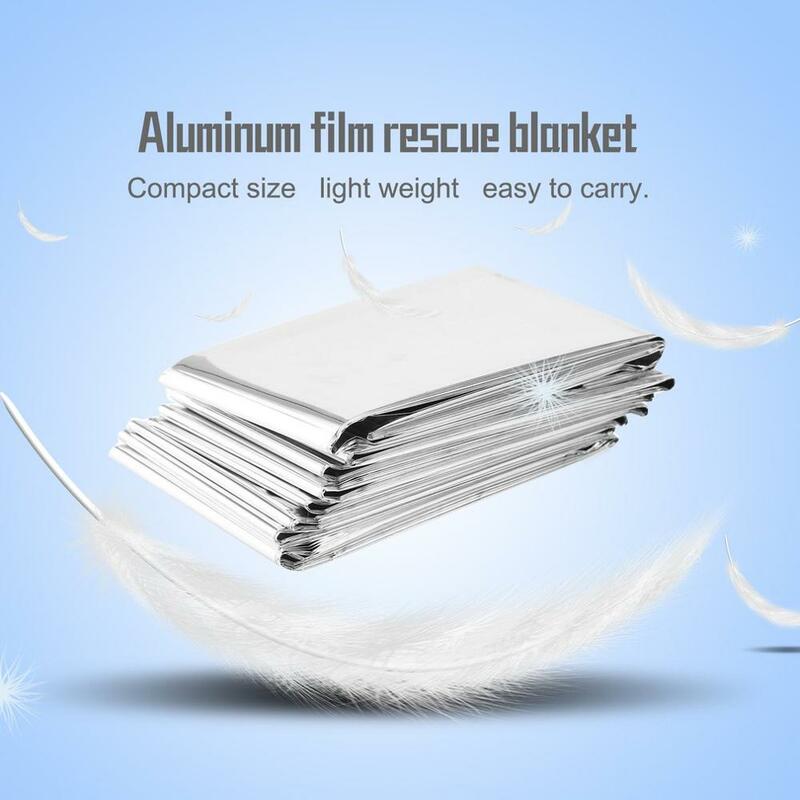 Waterproof Disposable Outdoor Military Survival Emergency Rescue Space Foil Thermal Blanket First Aid Sliver Curtain
