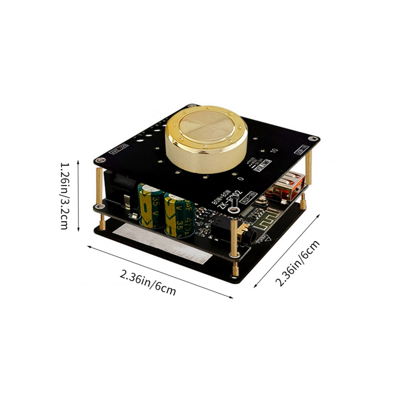 ZK-F802 5.1 papan penguat daya Bluetooth 80W 2.0 papan Amplifier saluran dengan pelindung arus pendek untuk kotak suara