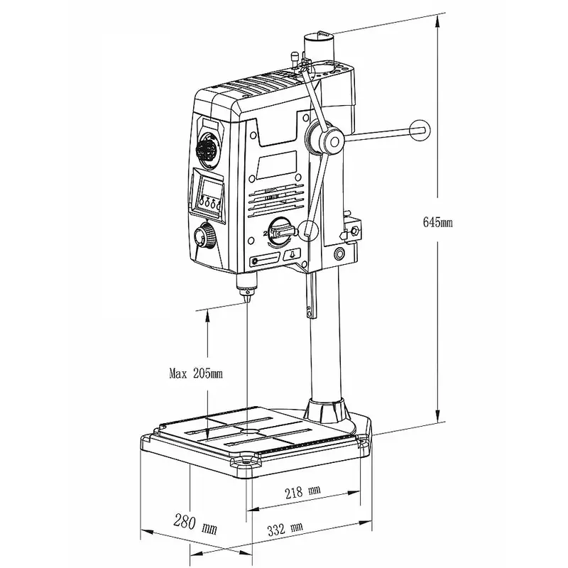 ALLSOME-perforadora de prensa de 6 velocidades, taladro de banco de 800W, Portabrocas de 1,5-13mm para BG-518801 de carpintería